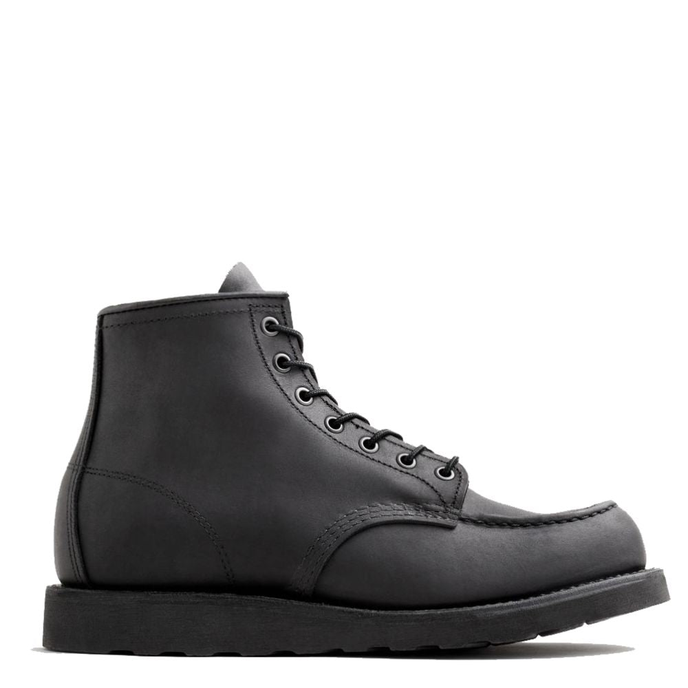 Red Wing Men's Classic 6 Inch Moc 8074 in Black Harness Leather
