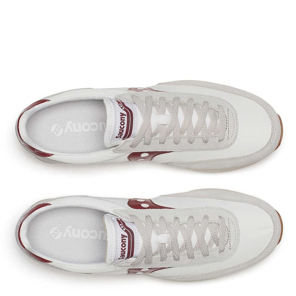 Saucony Trainer 80 in White/Maroon - Getoutside Shoes