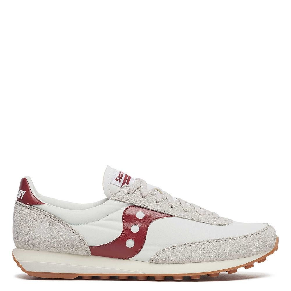 Saucony Trainer 80 in White/Maroon - Getoutside Shoes