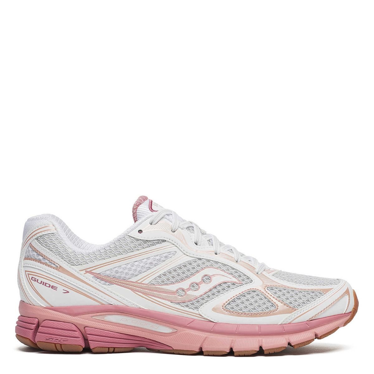 Saucony Women's ProGrid Guide 7 in White/Peach - Getoutside Shoes