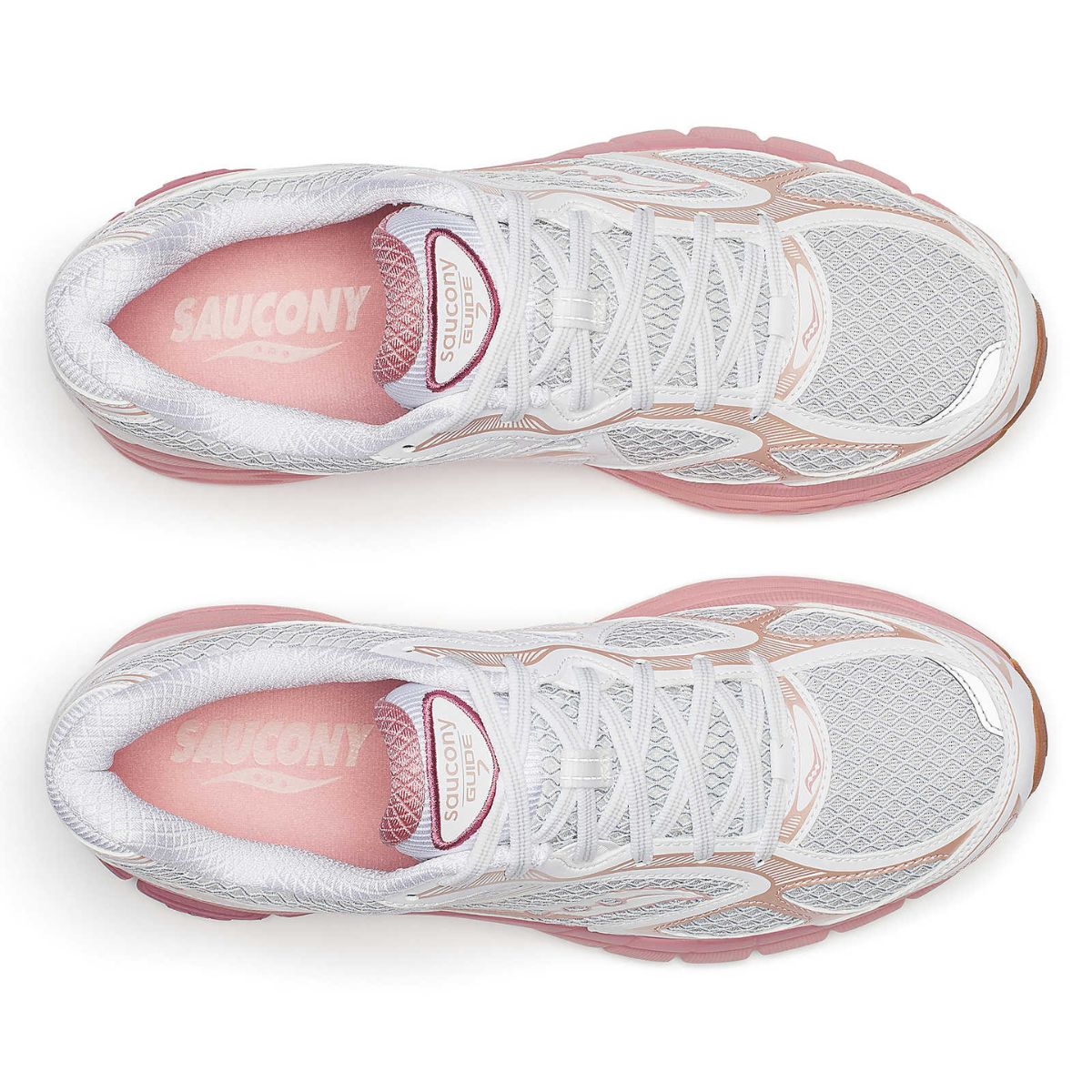 Saucony Women's ProGrid Guide 7 in White/Peach - Getoutside Shoes