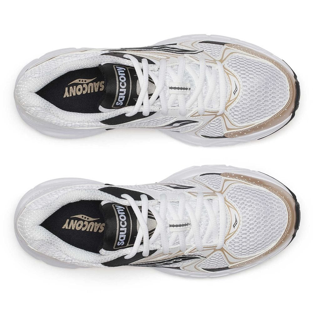 Saucony Women's Ride Millennium in White/Gold/Black - Getoutside Shoes