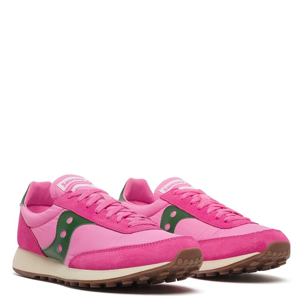 Saucony Women's Trainer 80 in Pink/Forest - Getoutside Shoes