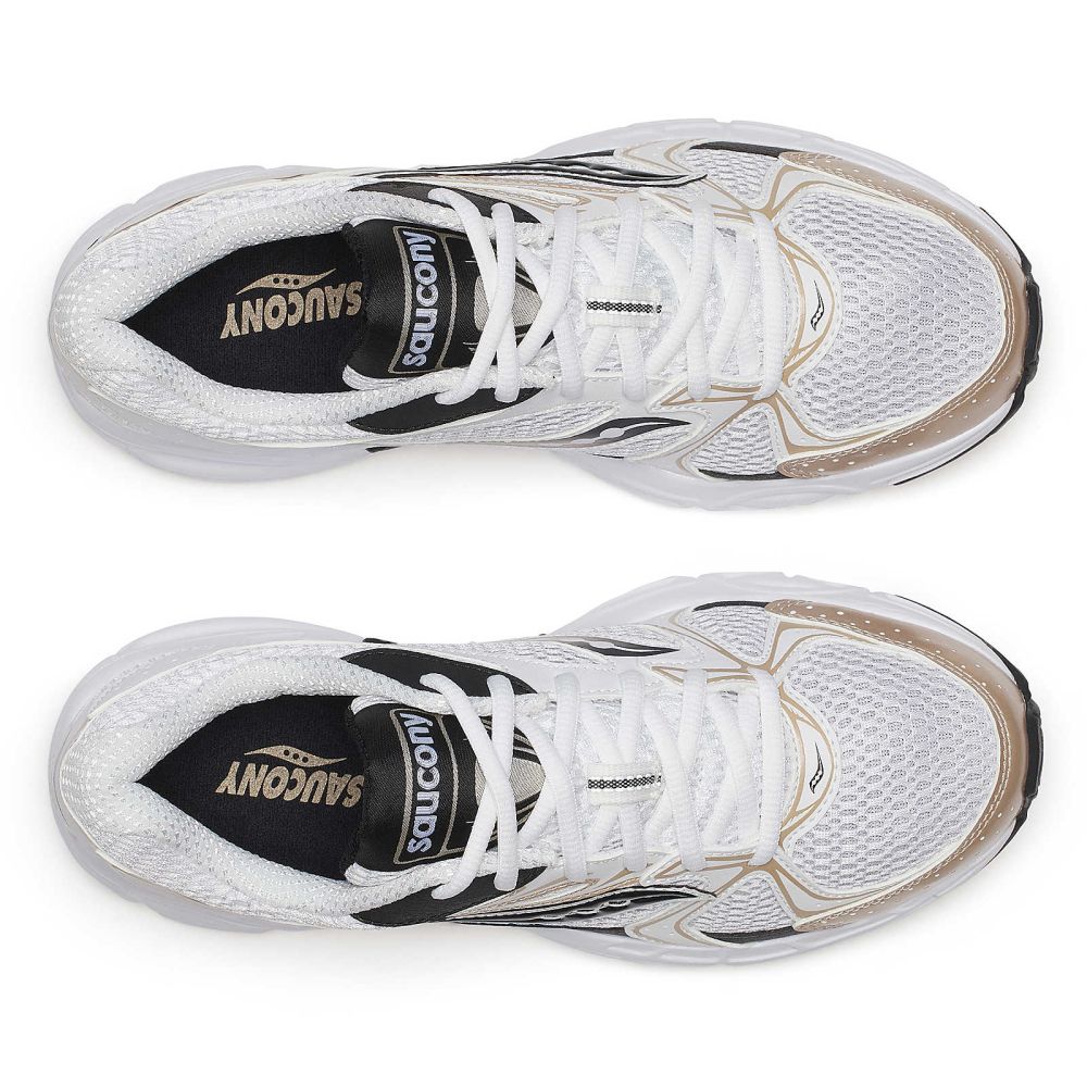 Saucony Women&#39;s Ride Millennium in White/Gold/Black