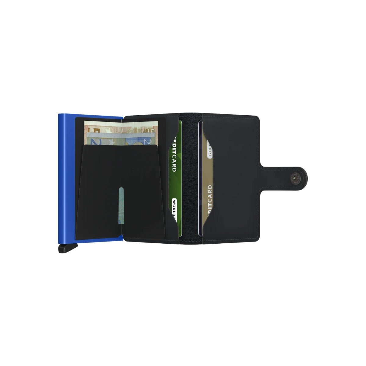 Secrid Mini Wallet Matte in Black/Blue - Getoutside Shoes