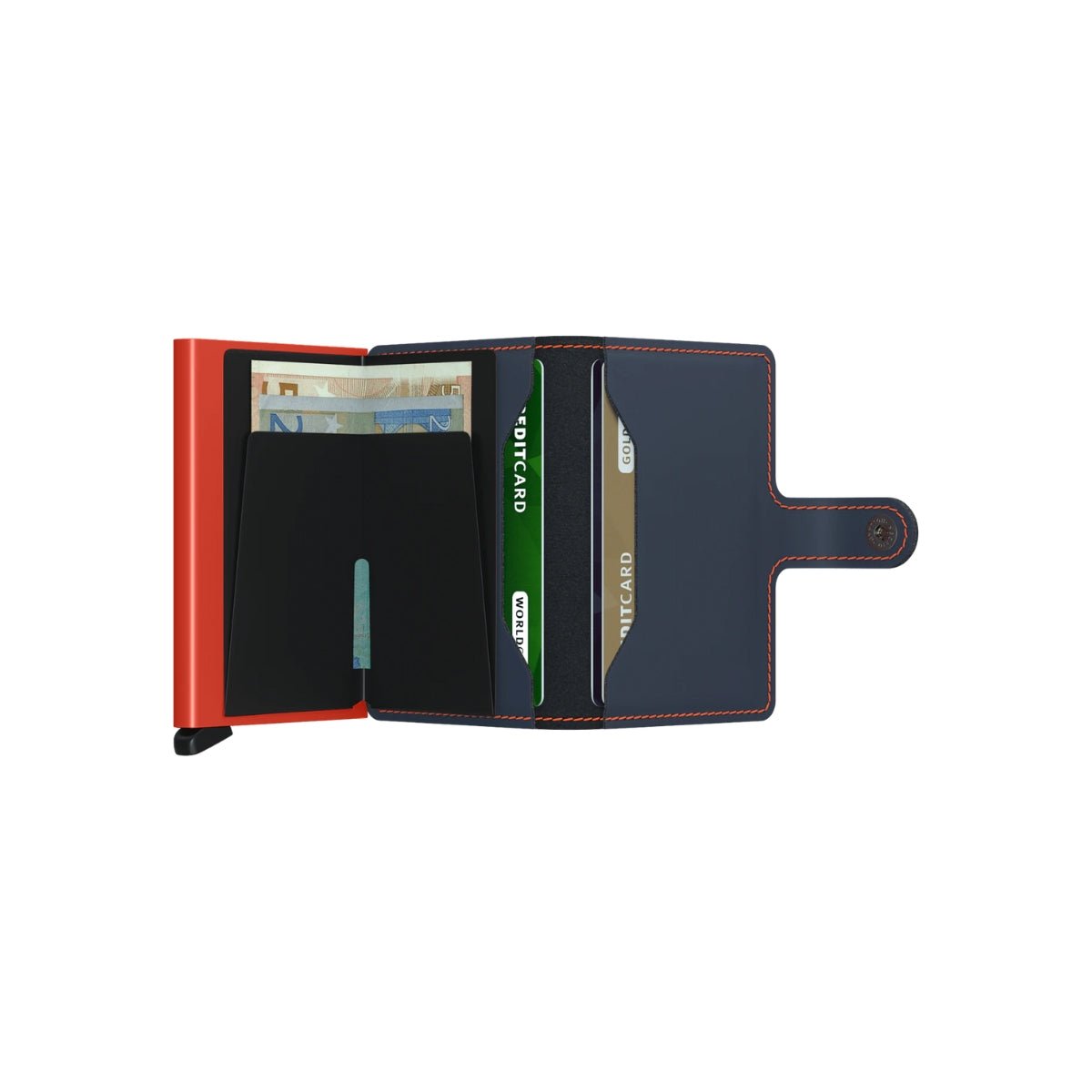 Secrid Mini Wallet Matte in Night Blue/Orange - Getoutside Shoes