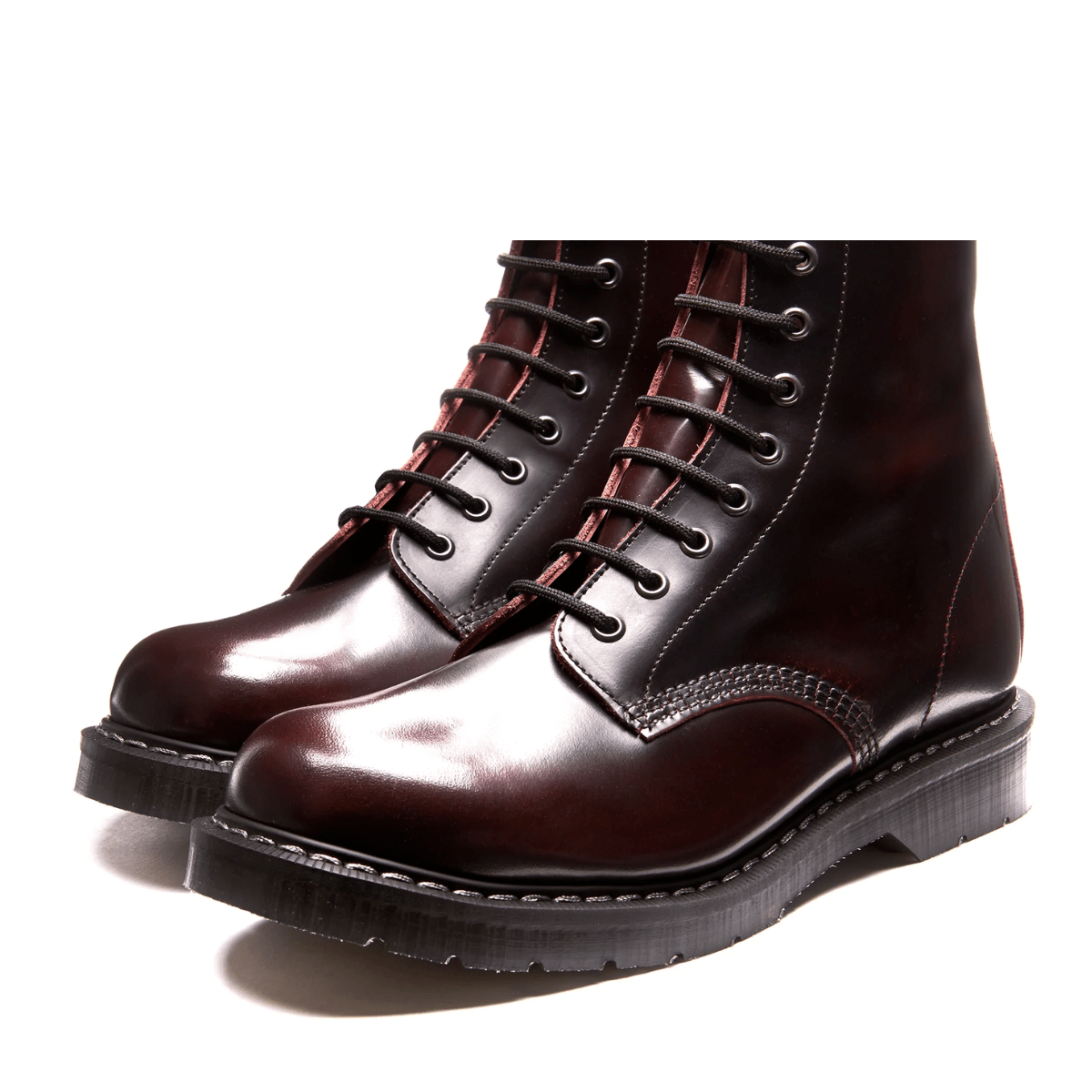 Solovair 11 Eye Derby Boot in Burgundy Rub-off - Getoutside Shoes