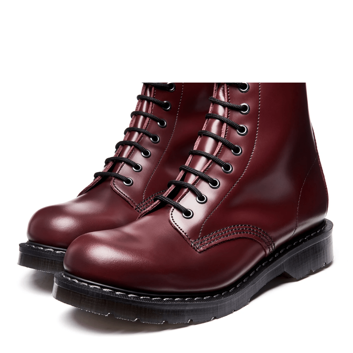 Solovair 11 Eye Derby Boot in Oxblood Hi-Shine - Getoutside Shoes