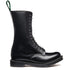 Solovair 14 Eye Zip Platform Derby Boot in Black Hi-Shine - Getoutside Shoes