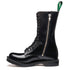 Solovair 14 Eye Zip Platform Derby Boot in Black Hi-Shine - Getoutside Shoes
