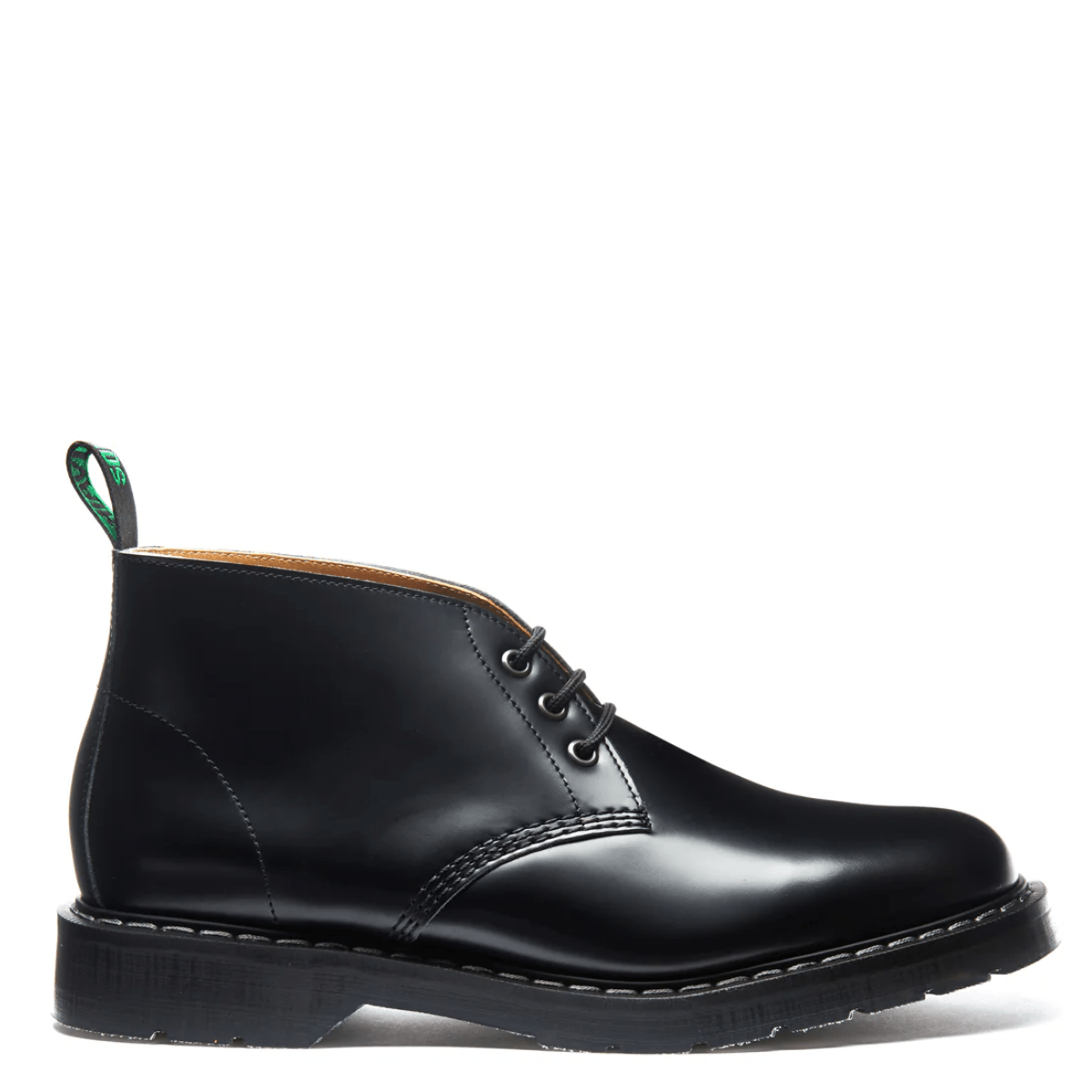 Solovair 3 Eye Chukka Boot in Black Hi - Shine - Getoutside Shoes