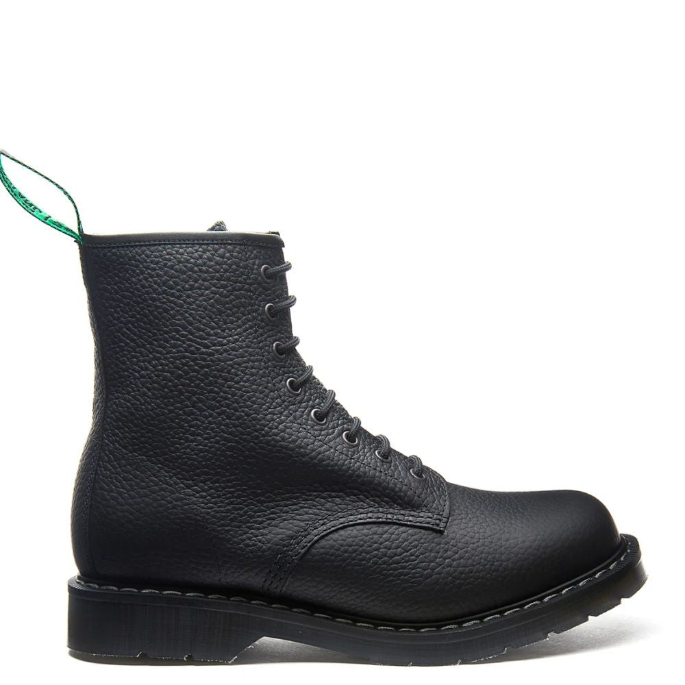 Solovair 8 Eye Derby Boot in Black Greasy Grain - Getoutside Shoes