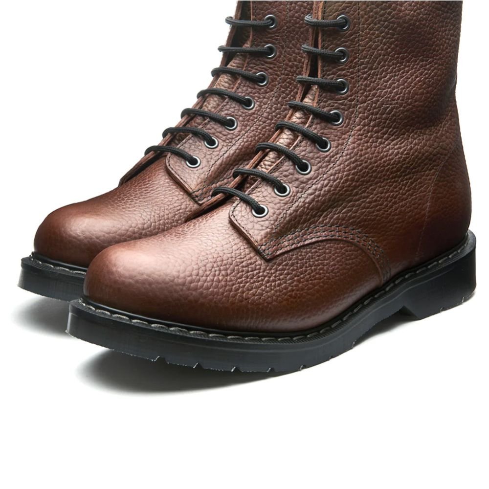 Solovair 8 Eye Derby Boot in Gaucho Brown Grain - Getoutside Shoes