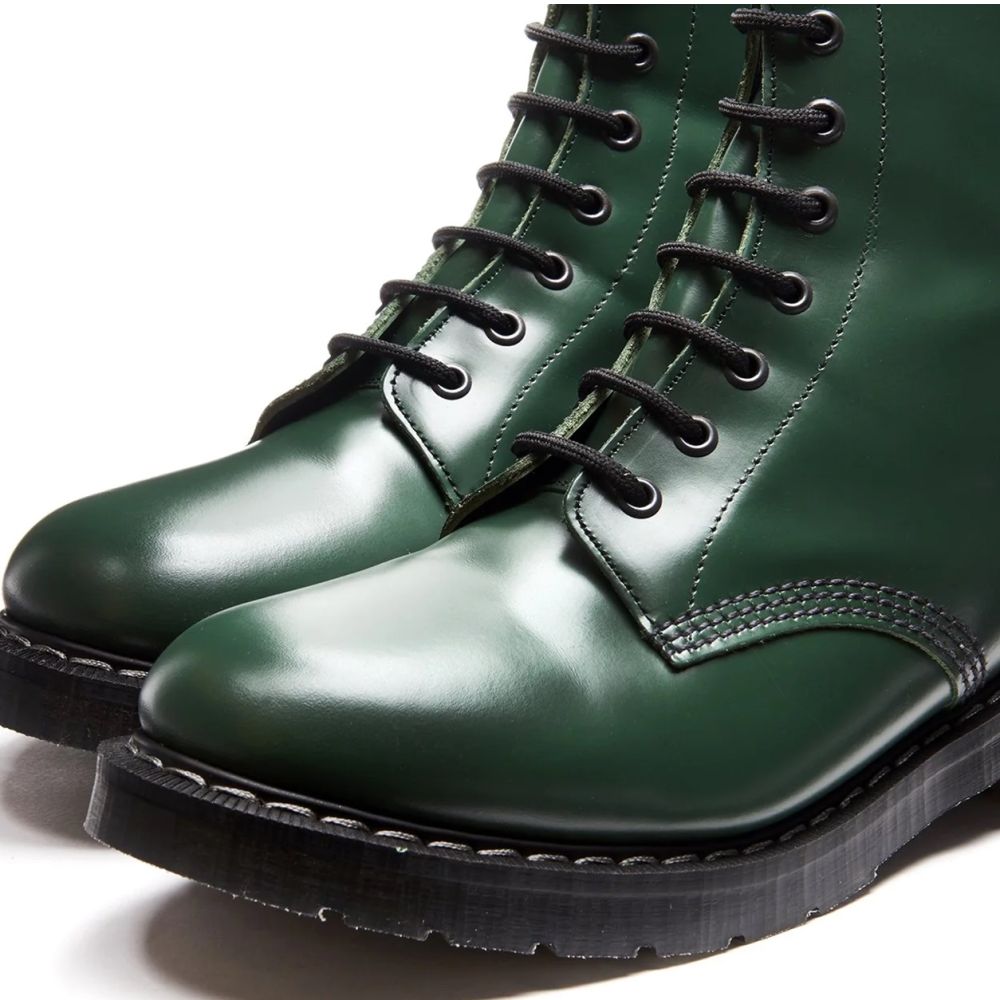 Solovair 8 Eye Derby Boot in Green Hi-Shine - Getoutside Shoes