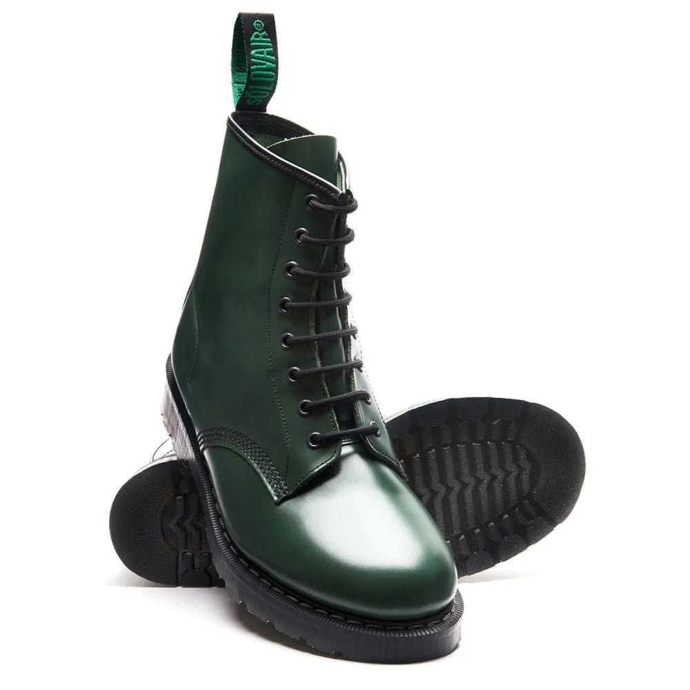 Solovair 8 Eye Derby Boot in Green Hi-Shine - Getoutside Shoes