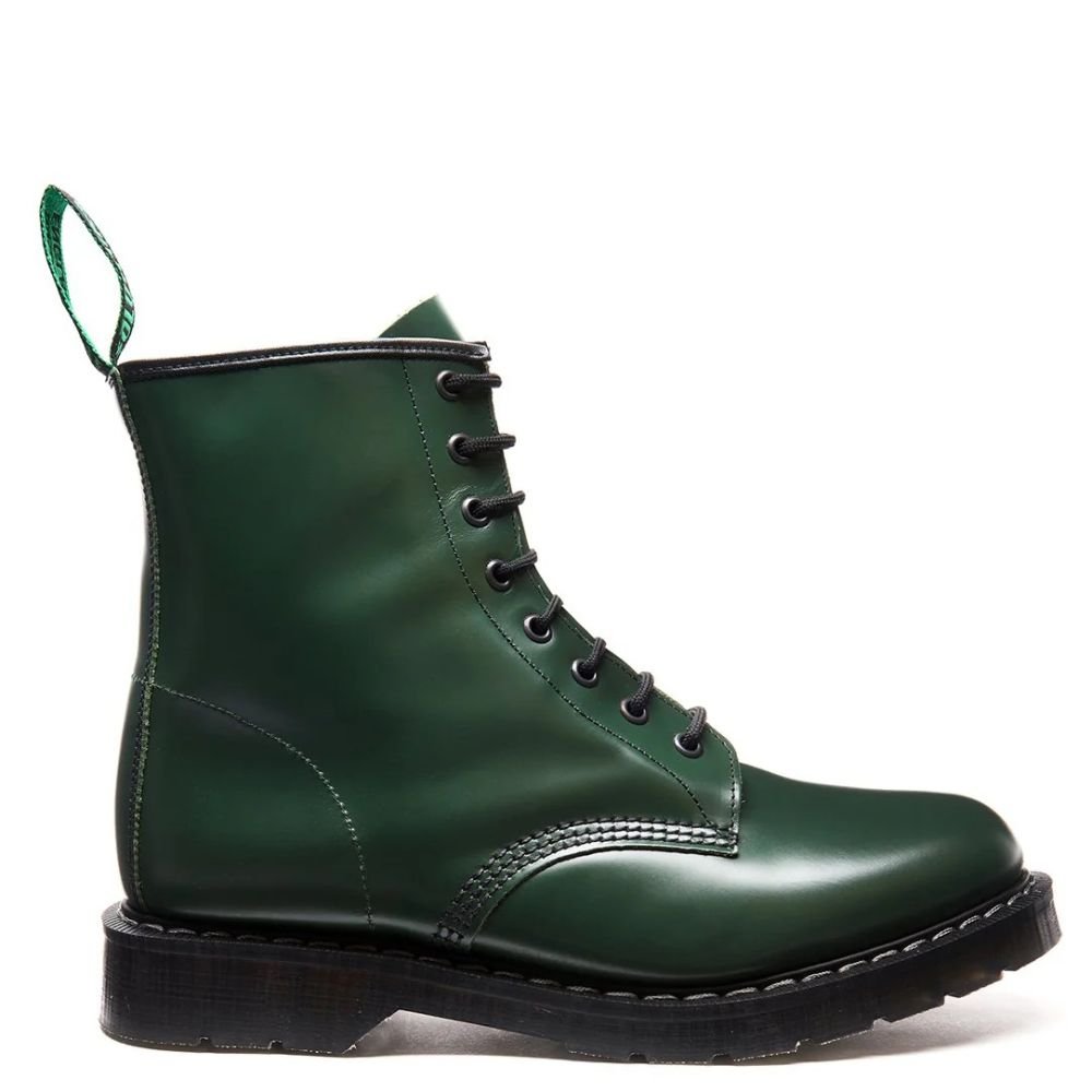 Solovair 8 Eye Derby Boot in Green Hi-Shine - Getoutside Shoes