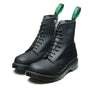 Solovair 8 Eye Zip Derby Boot in Black Greasy - Getoutside Shoes