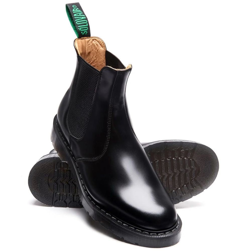 Solovair Dealer Boot in Black Hi-Shine - Getoutside Shoes