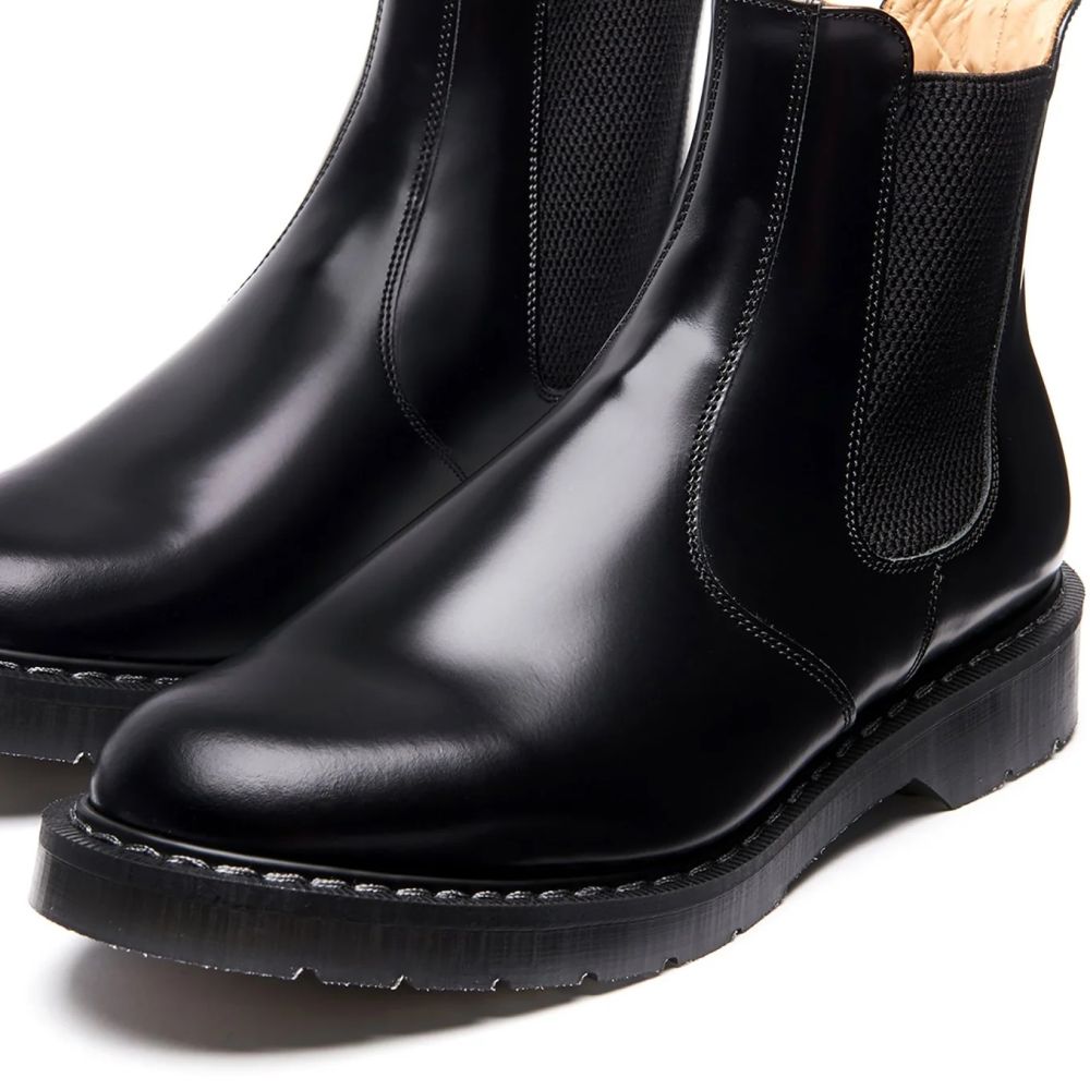 Solovair Dealer Boot in Black Hi-Shine - Getoutside Shoes