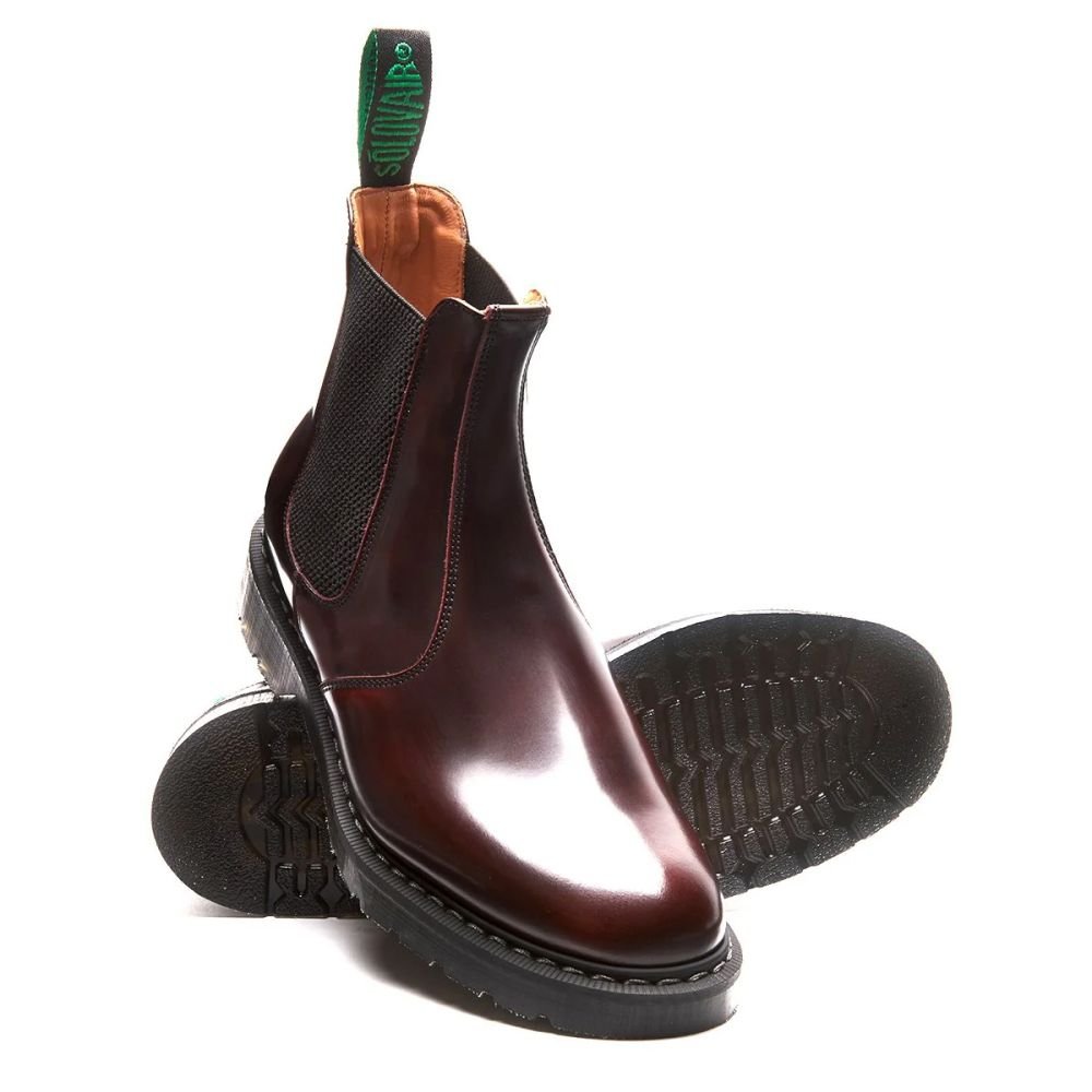 Solovair Dealer Boot in Burgundy Rub-Off - Getoutside Shoes