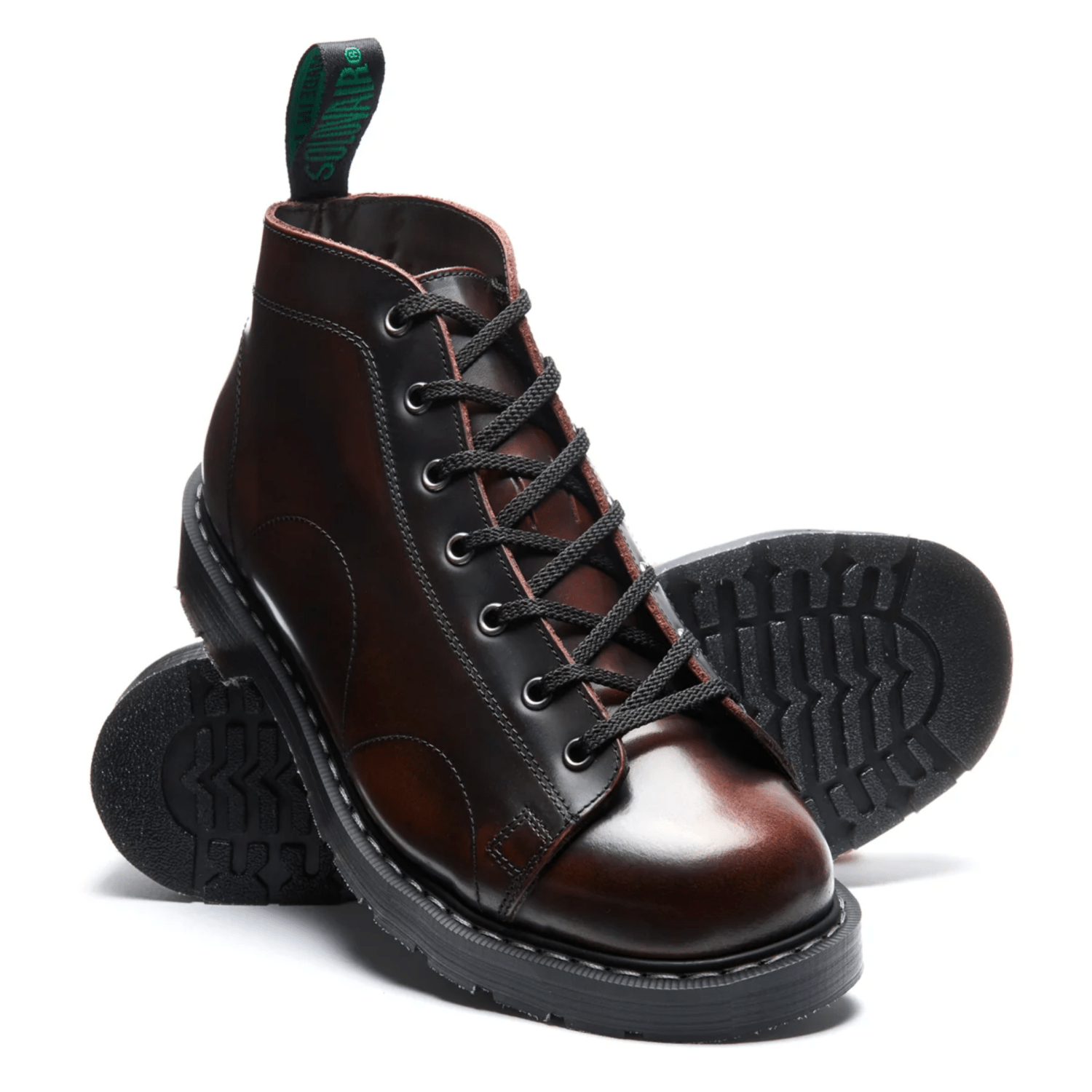 Solovair Monkey Boot in Burgundy Rub-off - Getoutside Shoes