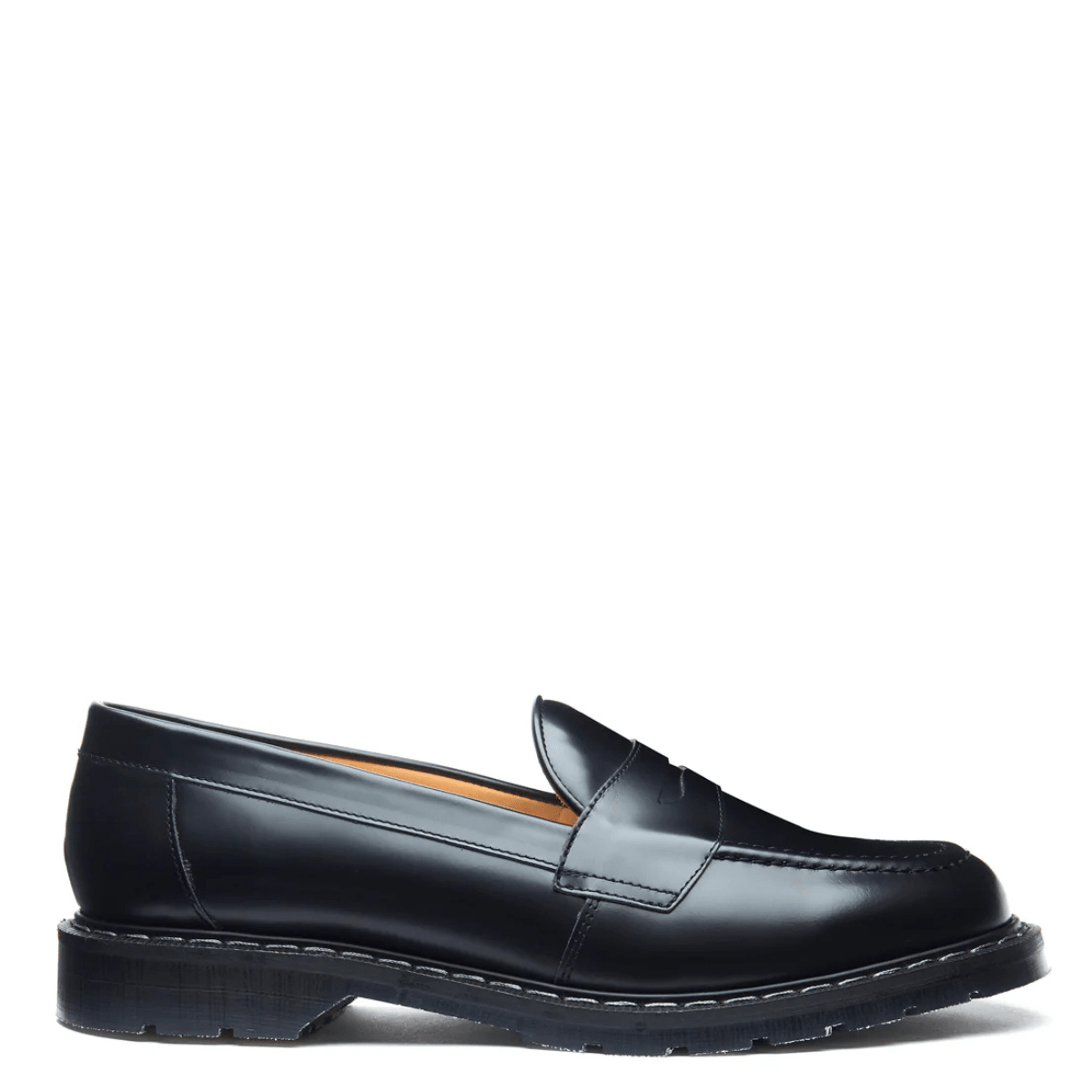 Solovair Penny Loafer in Black Hi-Shine - Getoutside Shoes