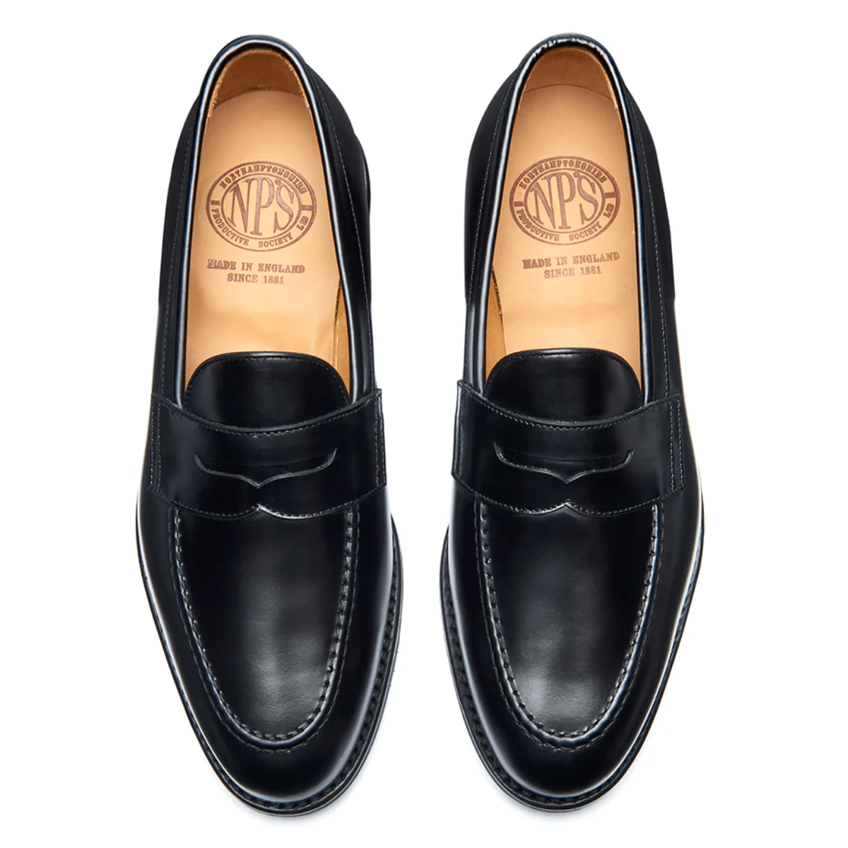 Solovair Penny Loafer in Black Hi Shine (NPS essential) - Getoutside Shoes