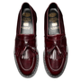 Solovair Tassel Loafer Vegan in Cherry Red Rub-Off - Getoutside Shoes