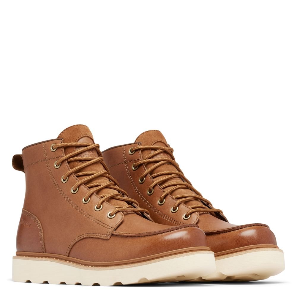 Sorel Men's Slabtown 62' Moc Waterproof Boot in Velvet Tan/Tobacco - Getoutside Shoes