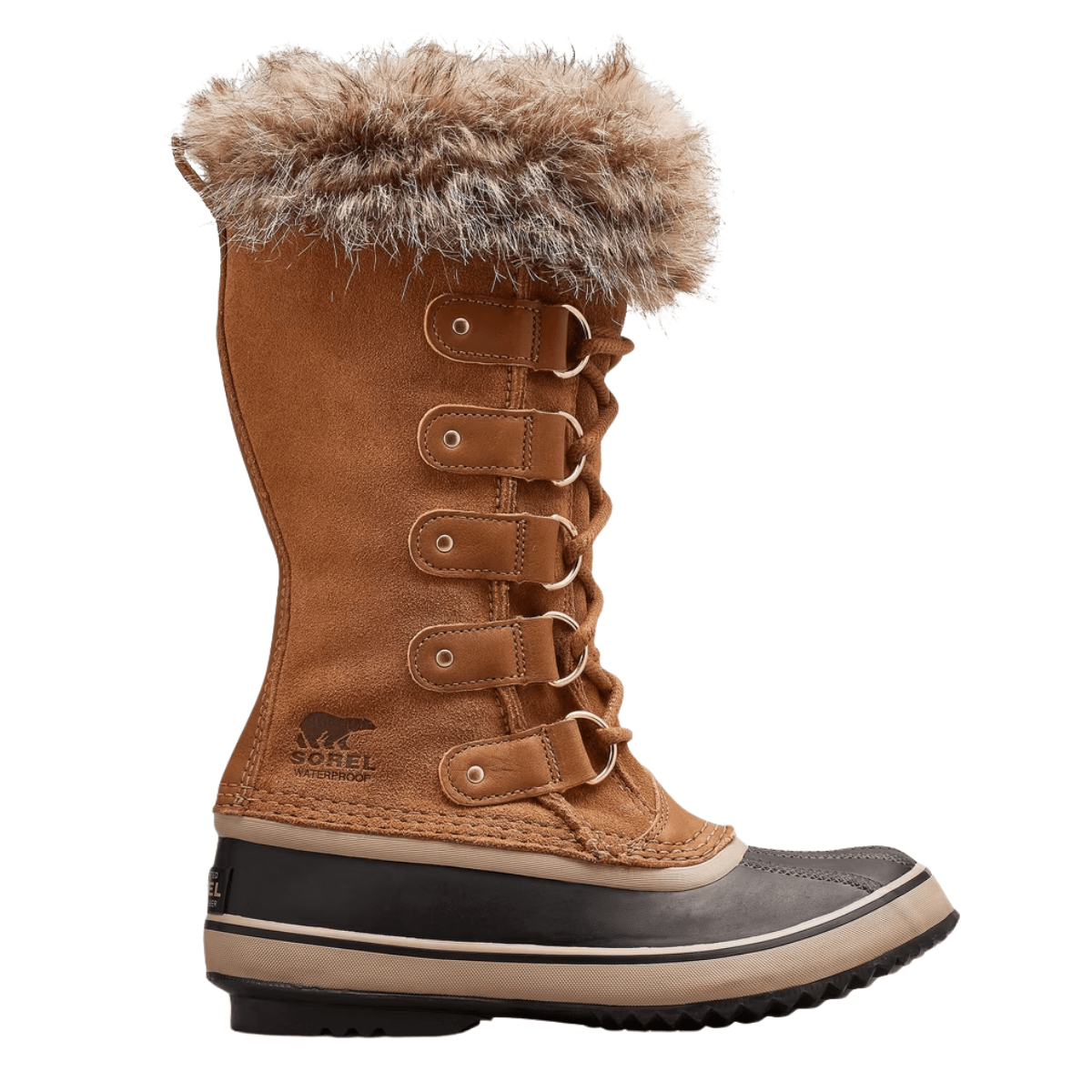 Sorel Women's Joan of Arctic Waterproof Boot in Camel Brown/Black - Getoutside Shoes