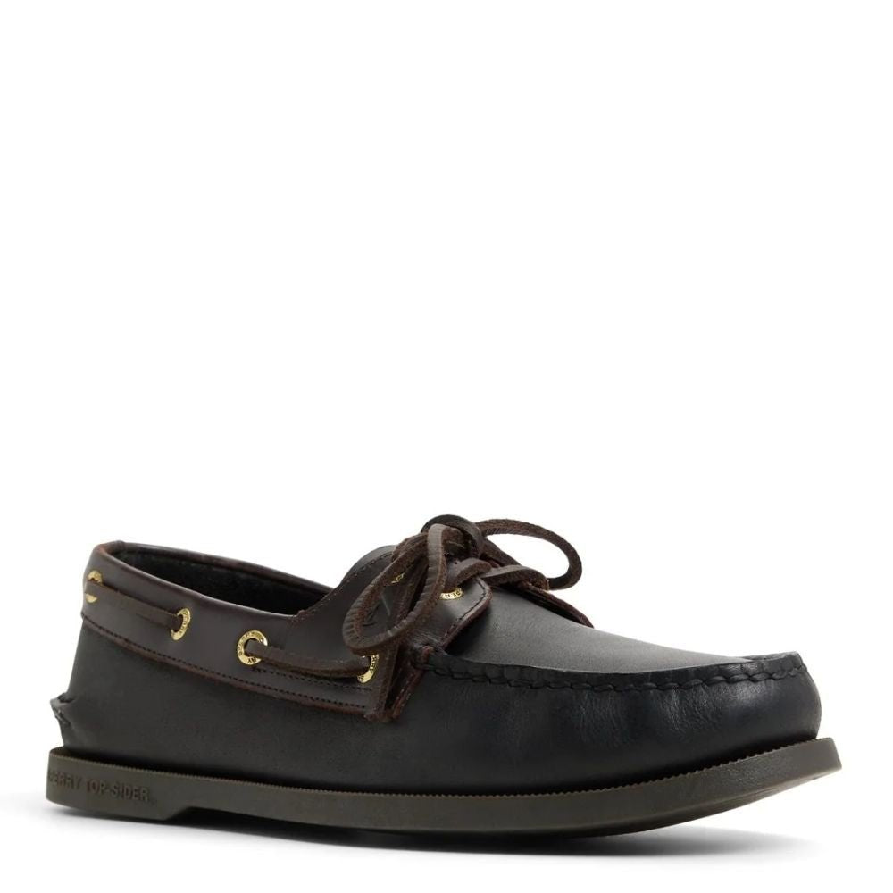 Sperry Men's Authentic Original 2 Eye Boat Shoe in Black - Getoutside Shoes