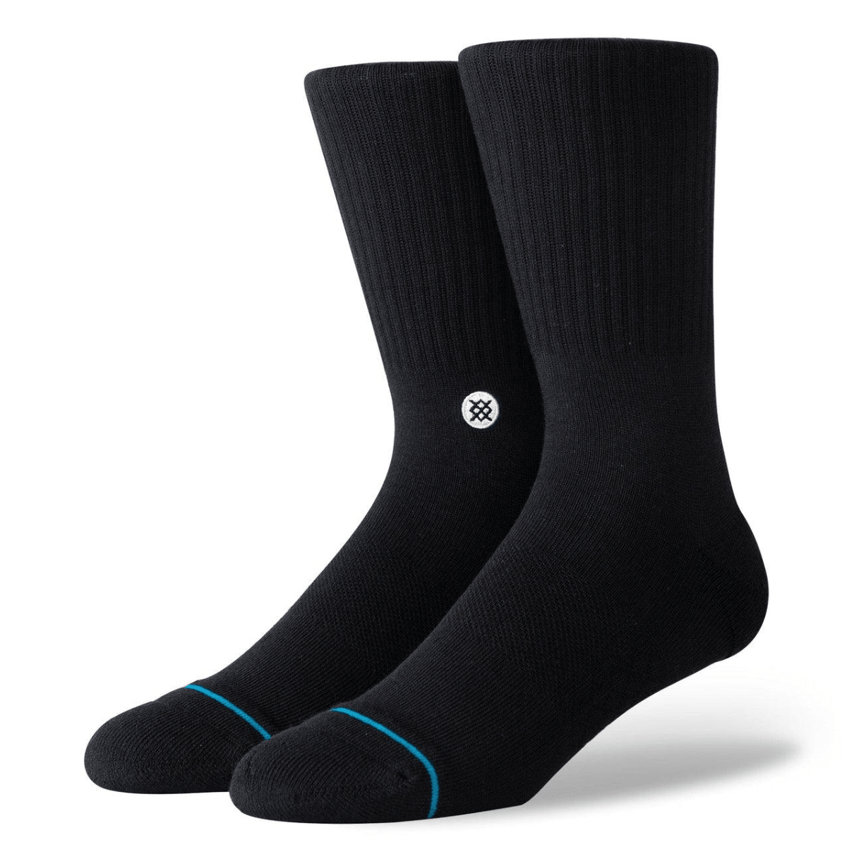 Stance Icon Crew Socks 3 Pack in Black - Getoutside Shoes