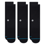 Stance Icon Crew Socks 3 Pack in Black - Getoutside Shoes