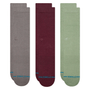 Stance Icon Crew Socks 3 Pack in Dark Grey - Getoutside Shoes