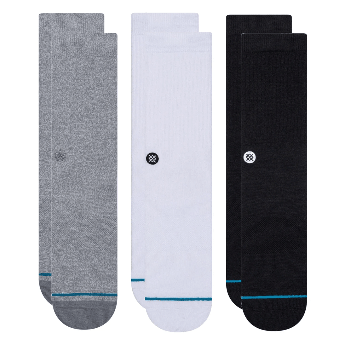 Stance Icon Crew Socks 3 Pack in Multi - Getoutside Shoes