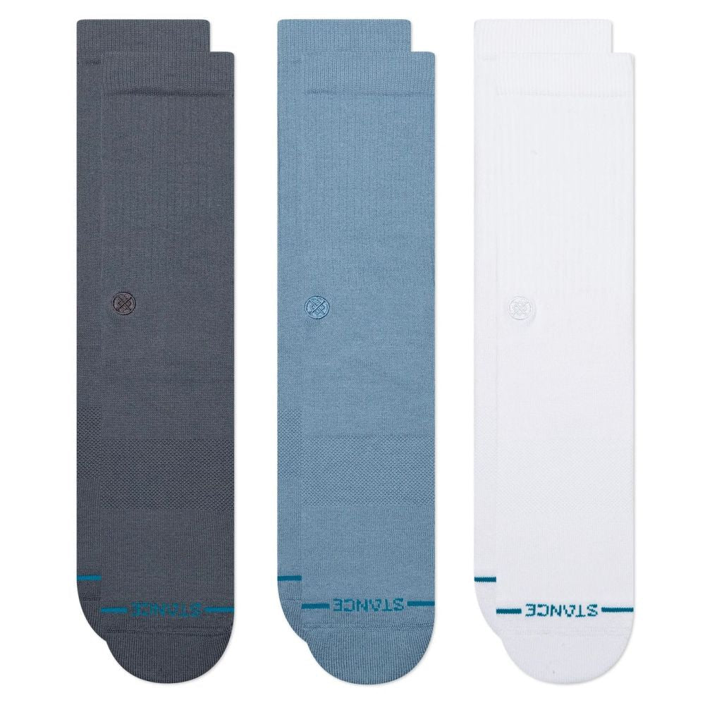 Stance Icon Crew Socks 3 Pack in Turbulence - Getoutside Shoes