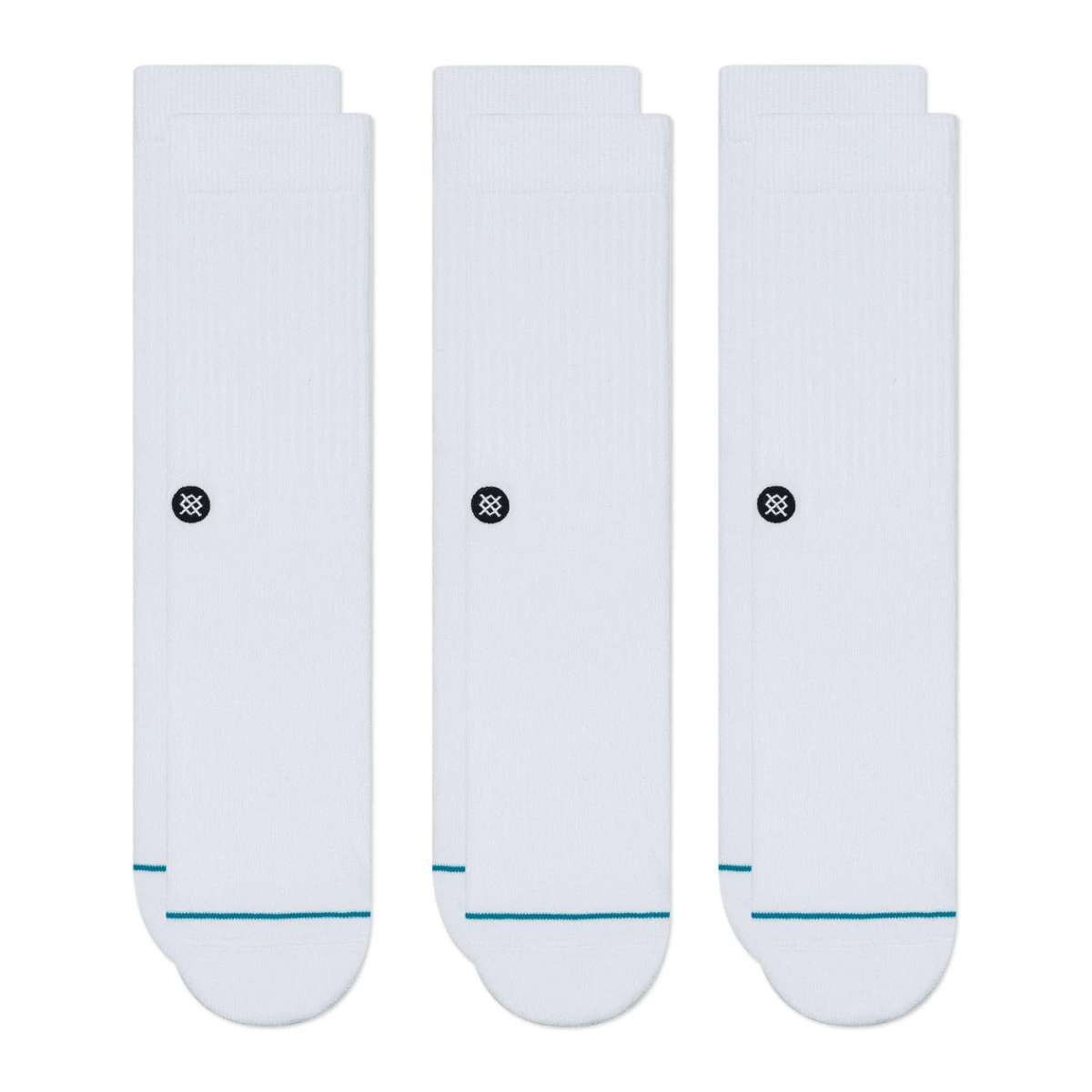 Stance Icon Crew Socks 3 Pack in White - Getoutside Shoes