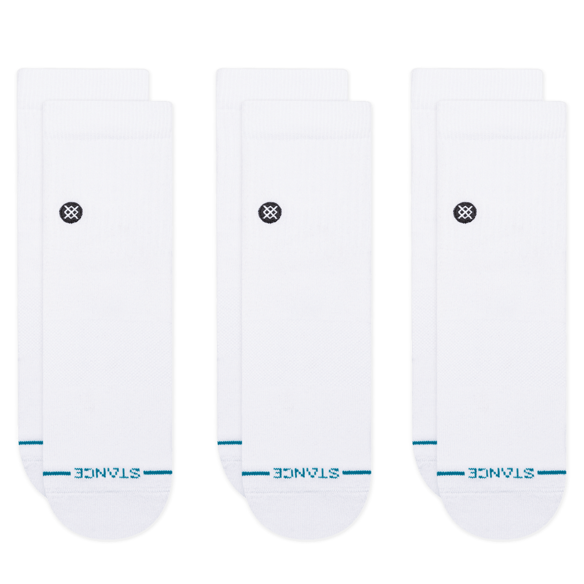 Stance Icon Quarter Socks 3 Pack in White - Getoutside Shoes
