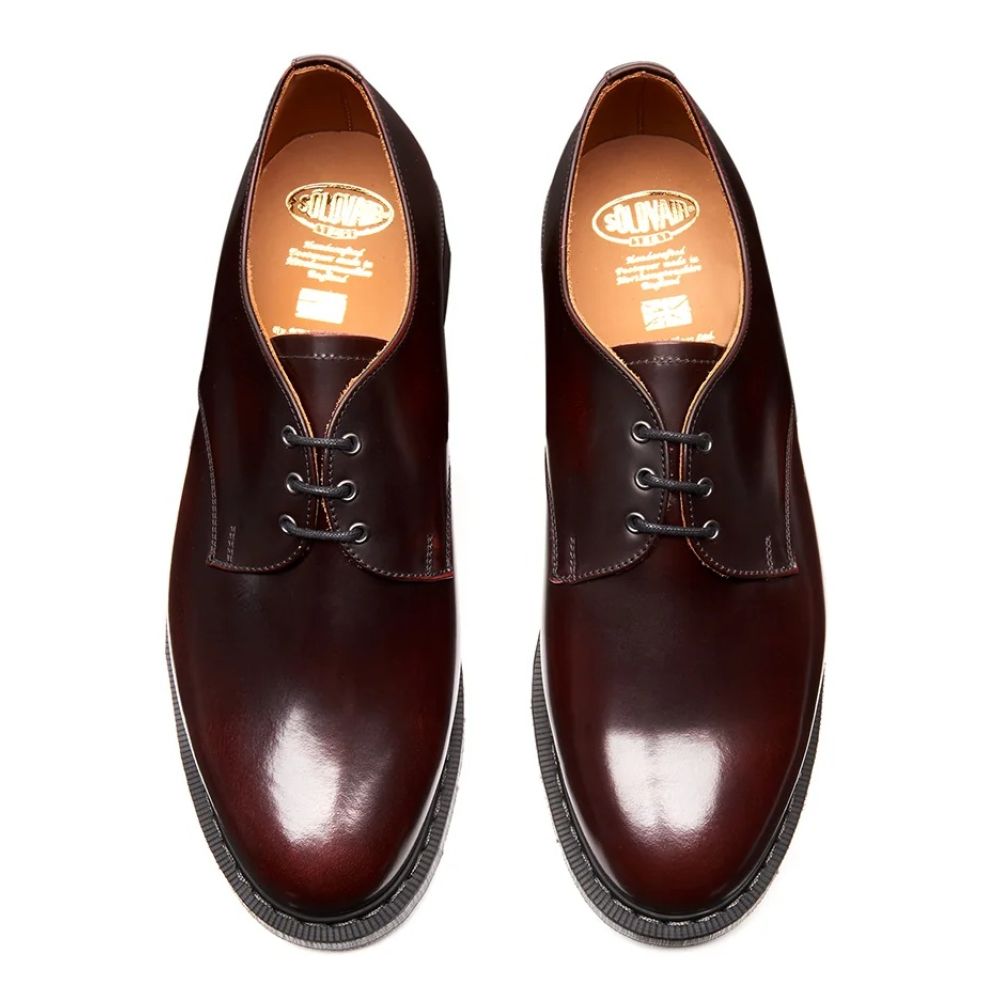 Solovair Gibson Shoe in Burgundy Rub-Off