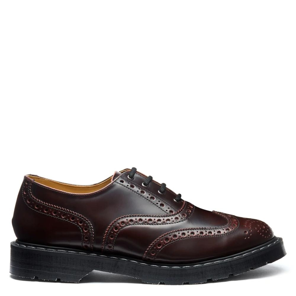 Solovair 4 Eye English Oxford Brogue in Burgundy Rub-Off
