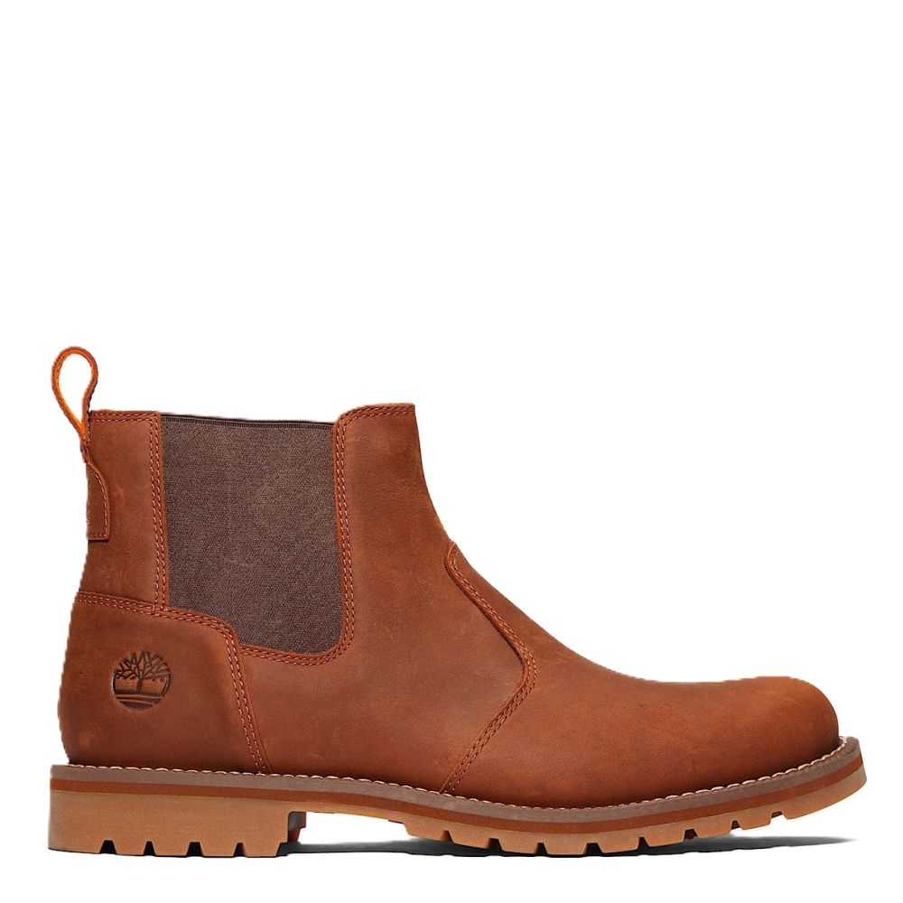 Timberland Men's Redwood Falls Chelsea Boot in Saddle Brushed Full-Grain