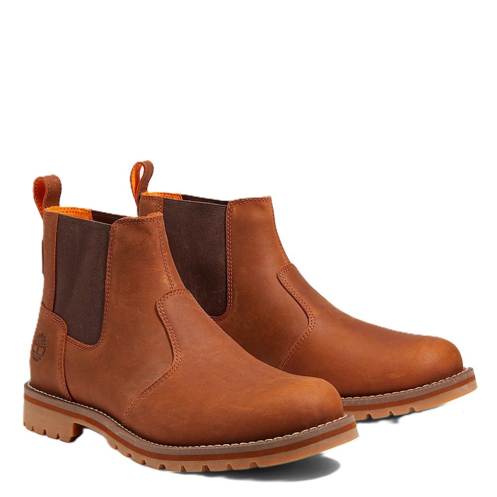 Timberland Men's Redwood Falls Chelsea Boot in Saddle Brushed Full-Grain