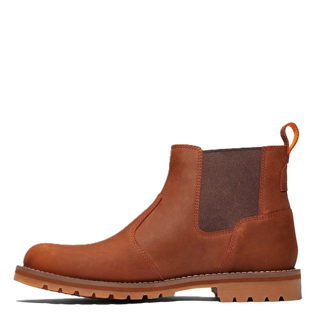 Timberland Men's Redwood Falls Chelsea Boot in Saddle Brushed Full-Grain