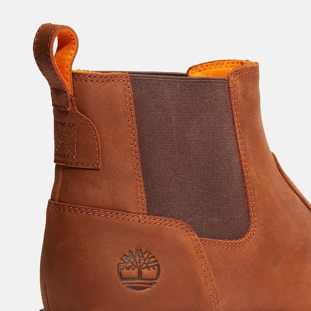 Timberland Men's Redwood Falls Chelsea Boot in Saddle Brushed Full-Grain