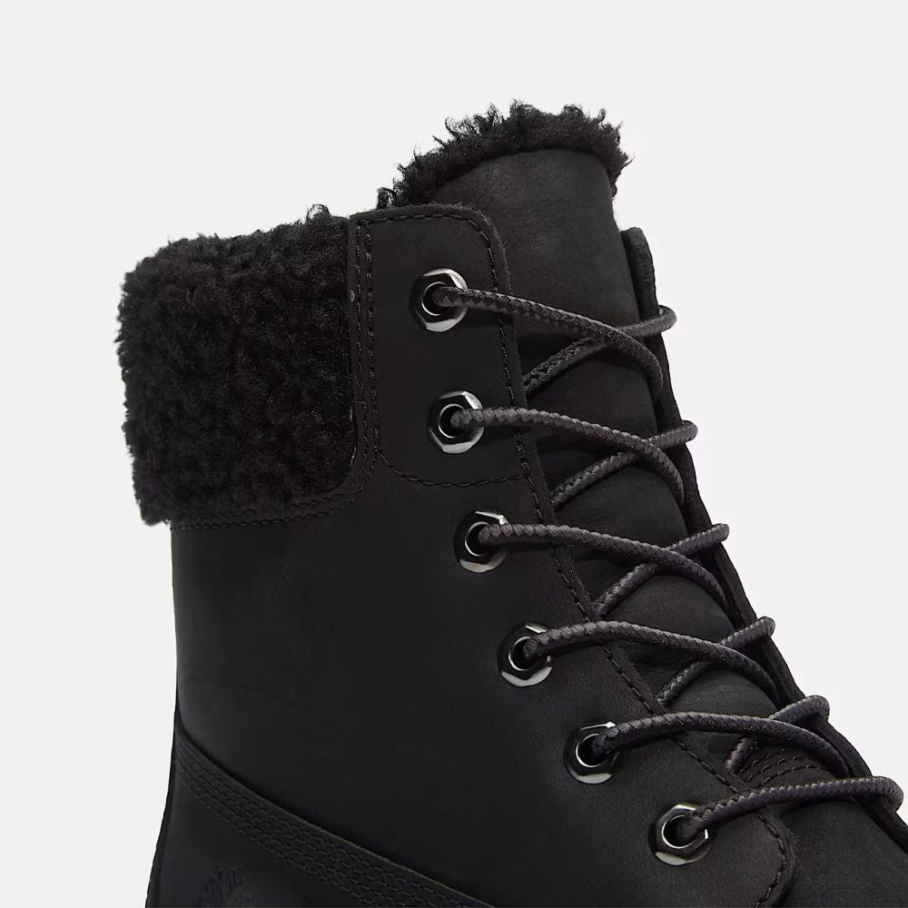 Timberland Women's Stone Street Mid Warm Lined Waterproof Boot in Black Nubuck