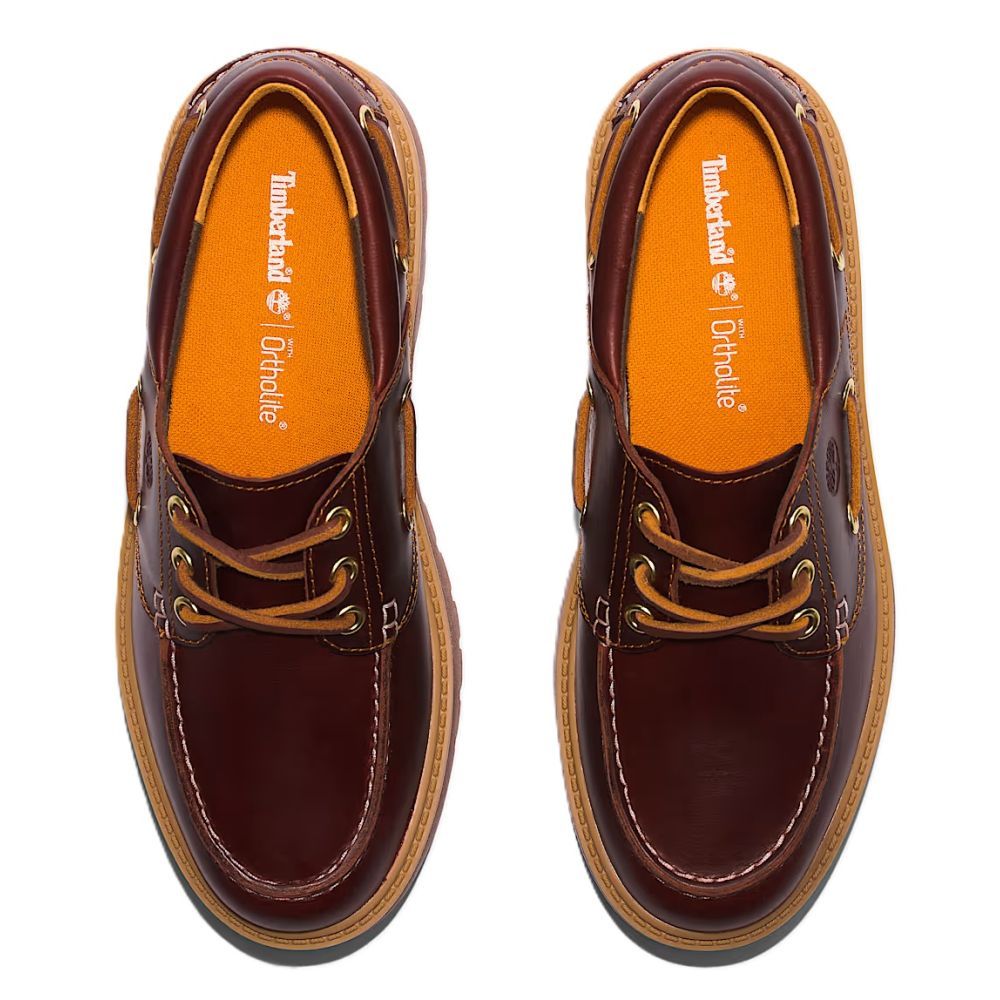Timberland Women's Stone Street Platform Boat Shoe in Root Beer