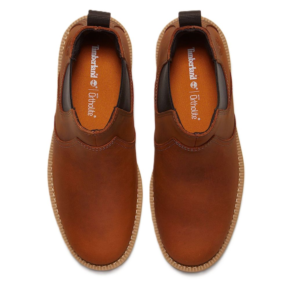 Timberland Men's Britton Falls Chelsea Boot in Medium Brown Full Grain