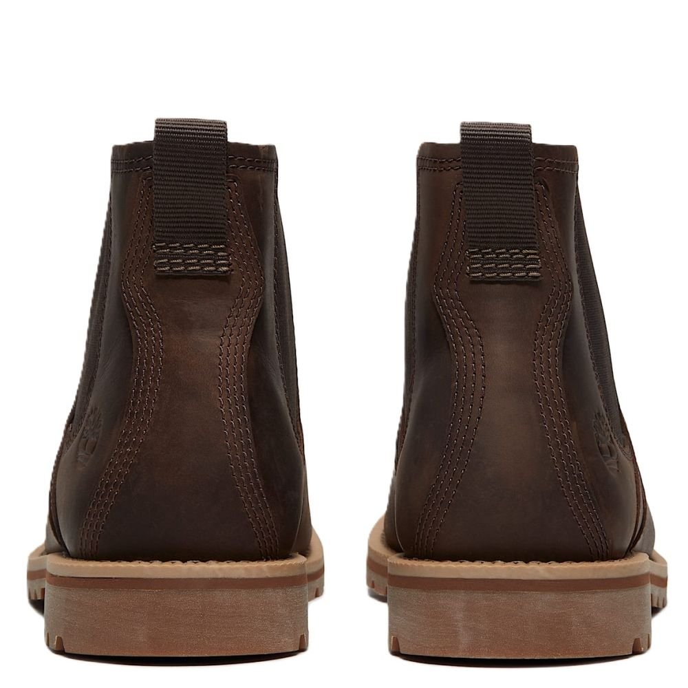 Timberland Men's Britton Falls Mid Chelsea Boot in Dark Brown Full Grain - Getoutside Shoes