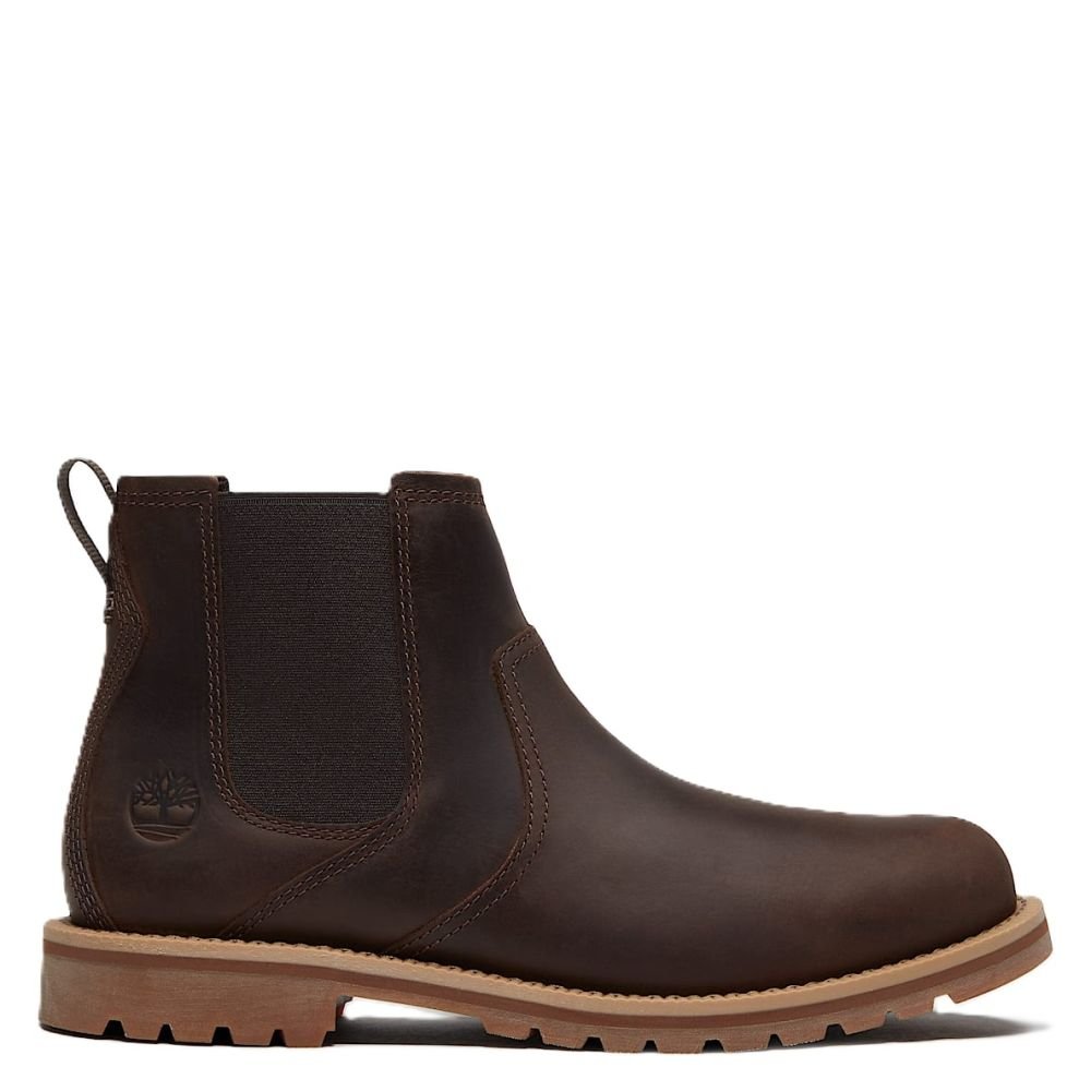 Timberland Men's Britton Falls Mid Chelsea Boot in Dark Brown Full Grain - Getoutside Shoes