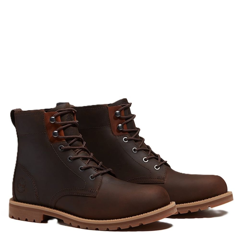 Timberland Men's Britton Mills Waterproof Boot in Dark Brown Full-Grain - Getoutside Shoes